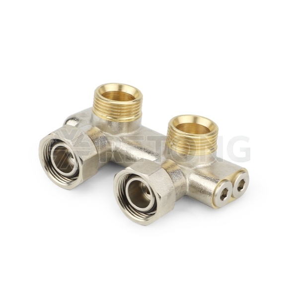 Узел нижнего подключения Varmega VM13901, 3/4"EKх3/4"EK НР-ВР, угловой, перекрестный