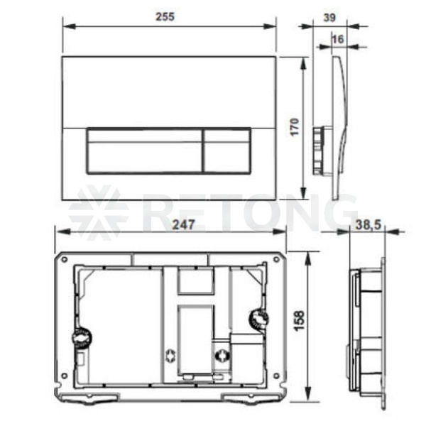 Кнопка д/инст Active пласт хр гл B01 Roca 8901170B1