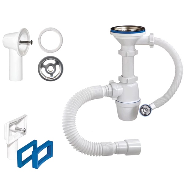 Сифон мойки бут г/пер 3 1/2"x40 гофр 40х40/50 нерж/сетка Орио Б-45079