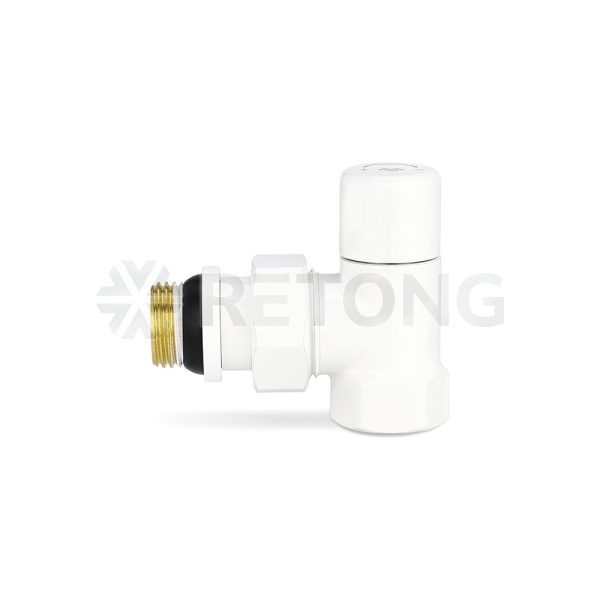 Радиаторный клапан ручной регулировки Varmega VMDV01-110404, 1/2" ВР-НР, угловой, белый