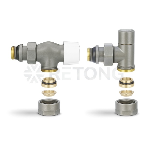 Комплект термостатический с запорным клапаном Varmega №3 VMDV12-310415, 1/2" x 3/4"EK ВР-НР, осевой,