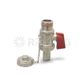 Кран шаровый дренажный со штуцером и заглушкой Varmega Classico VM03301 1/2", НР-штуцер, ручка-флажо