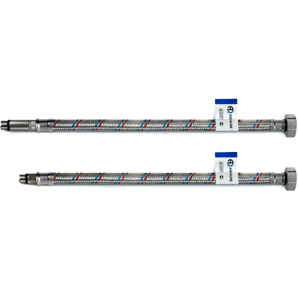 Подводка гибкая д/смес нерж М10-Н1/2" 1м нж/г пара AQUALINE 04835