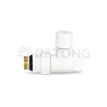 Радиаторный клапан ручной регулировки Varmega VMDV02-110404, 1/2" ВР-НР, прямой, белый