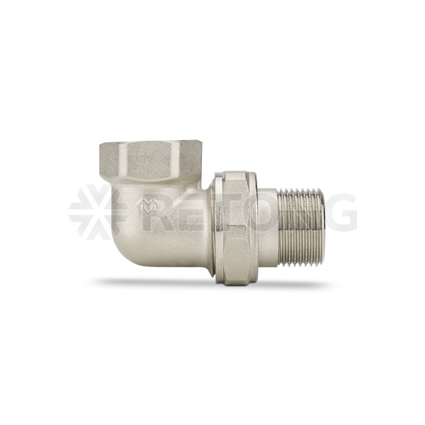 Угловое разъемное соединение Varmega ВР-НР 1/2", с уплотнением o-ring, никелированное