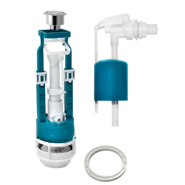 Арматура д/бачка набор 1/2" пл/ш б/под хр кноп 1реж Инкоэр СБ1-БпрН-А-В