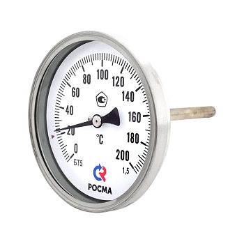 Термометр биметалл БТ-51.211 200С Дк100 L=64 G1/2" осев Росма 00000002564