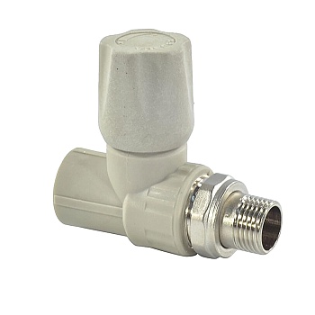 Клапан PP-R сер запорн Дн20х1/2" Ру25 НР прям д/рад VALFEX 1014620012Г