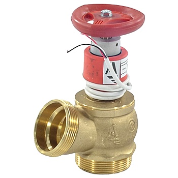 Клапан пожарный лат угловой Ду50 Ру16 НР/НР 125 гр с датч Апогей КПЛ 50-2 110004