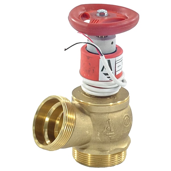 Клапан пожарный лат угловой Ду50 Ру16 НР/НР 125 гр с датч Апогей КПЛ 50-2 110004