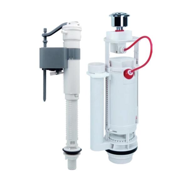 Арматура д/бачка набор 1/2" пл/ш у/под хр кноп 2реж Unicorn KAU_K/P_1/2