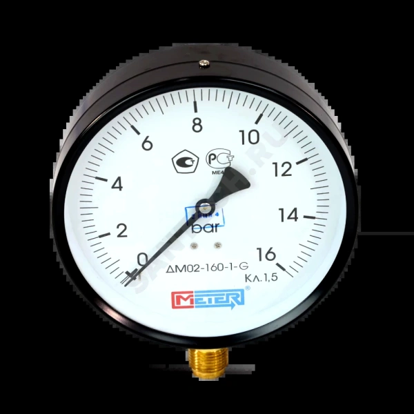 Манометр рад ДМ02-160 0-1,6МПа(0-16кгс)Дк160 М20х1,5 Метер
