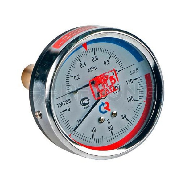 Термоманометр осев ТМТБ-31Т.1 120С 0-0,6МПа Дк80 G1/2" L=46мм Росма 00000002290