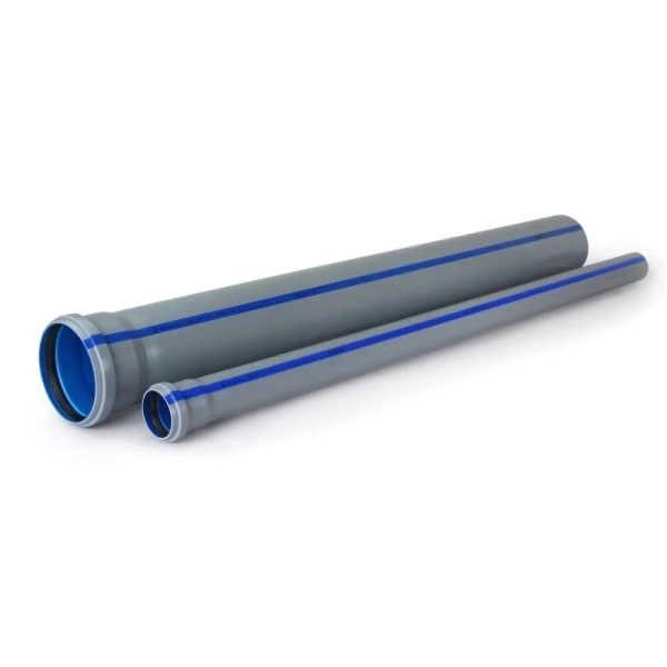 Труба PP-H сер/син б/н Дн110х2,2 L=1,0м в/к BAIKAL eco РосТурПласт 32475
