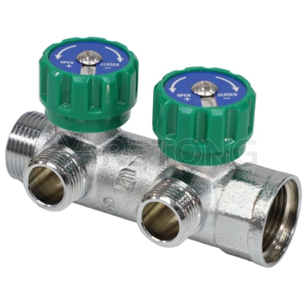 Коллектор лат клап рег 3/4" м/р 2в 1/2" ПУ н/р 45мм M110 SantechSystems
