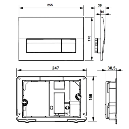 Кнопка д/инст Active пласт бел B01 Roca 8901170B0