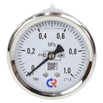 Манометр осев гидр ТМ-320Т.10 0-1,0МПаДк63 G1/4" глиц нерж Росма 00000026326