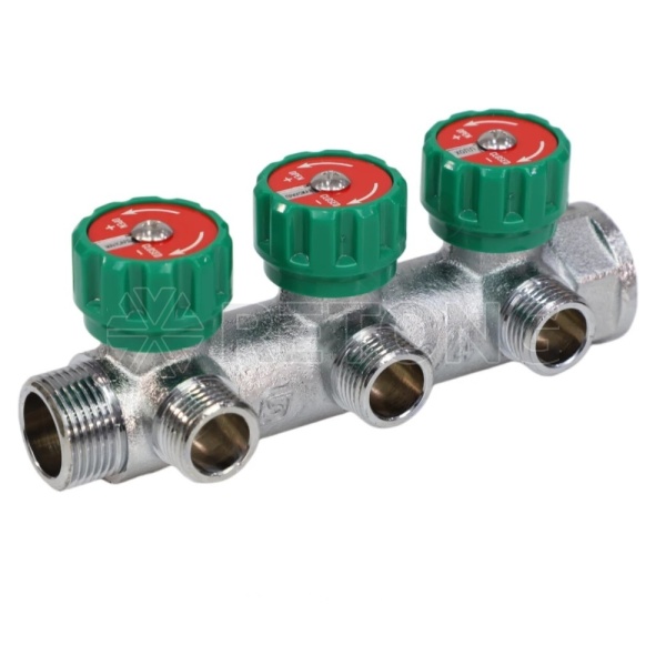 Коллектор лат клап рег 3/4" м/р 3в 1/2" ПУ н/р 45мм M110 SantechSystems