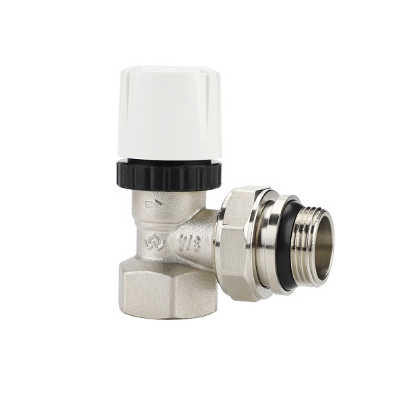 Термостатический клапан (терморегулятор) Varmega VM10413, 3/4" ВР-НР, угловой, с самоуплотняющимся п