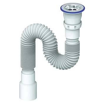 Сифон умыв гофр 1 1/2"x40/50 L=300-800мм нерж/сетка Unicorn D220