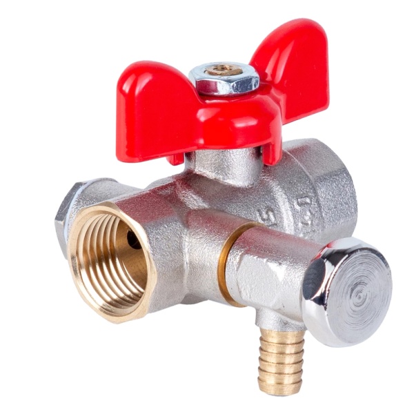 Кран шар лат спуск Ду15 Ру40 м/м полн баб РОС