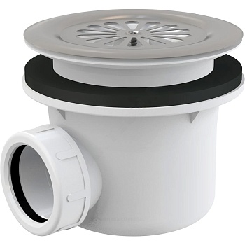 Сифон д/поддона h=84мм 1 1/2"x90/40 нерж/сетка Alca A48