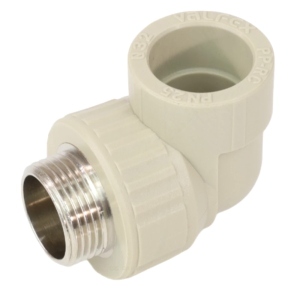 Угольник PP-R сер комб Дн25х3/4" НР VALFEX 10126025Г