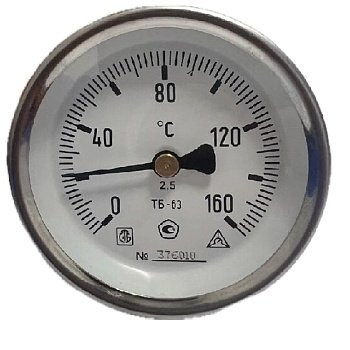 Термометр биметалл ТБ-63 120С Дк63 L=50 G1/2" осев Багория