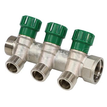 Коллектор лат клап рег 3/4" м/р 3в 1/2" ПУ н/р 36мм M210 SantechSystems