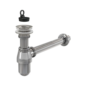 Сифон умыв бут 1 1/4"x32 пр/тр 32 хром нерж/сетка Alca A437