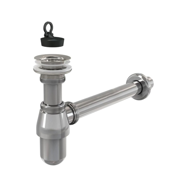 Сифон умыв бут 1 1/4"x32 пр/тр 32 хром нерж/сетка Alca A437