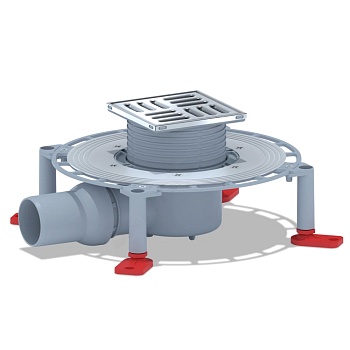Трап рег гор/вып сух/затв Дн50 H100мм нерж/реш 100х100 АНИ Пласт THQ5602