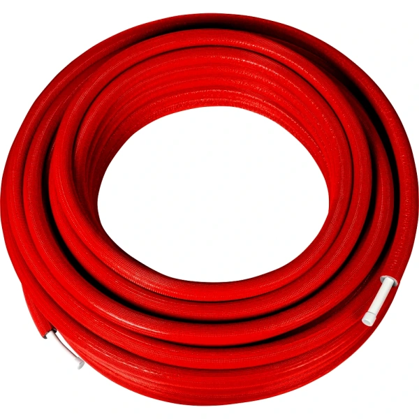 Труба PE-Xa/EVOH изол 6мм крас Дн16х2,2 Ру10 Т95C 100м РОС