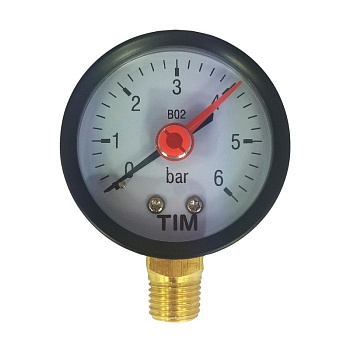 Манометр радиальный 6 бар, 1/4, TIM