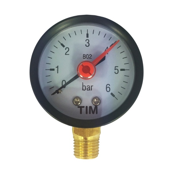Манометр радиальный 6 бар, 1/4, TIM