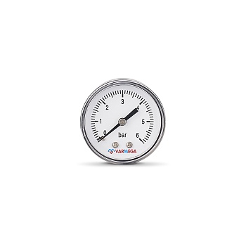 Манометр аксиальный Varmega VMMT08-500602, диаметр 50 мм, 6 бар, 1/4"