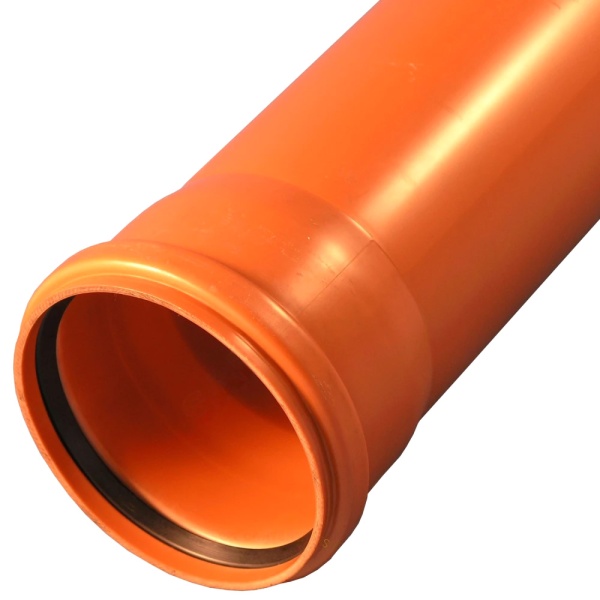 Труба НПВХ кор б/н Дн110х3,2 L=1,0м в/к SN4 Хемкор 1491056