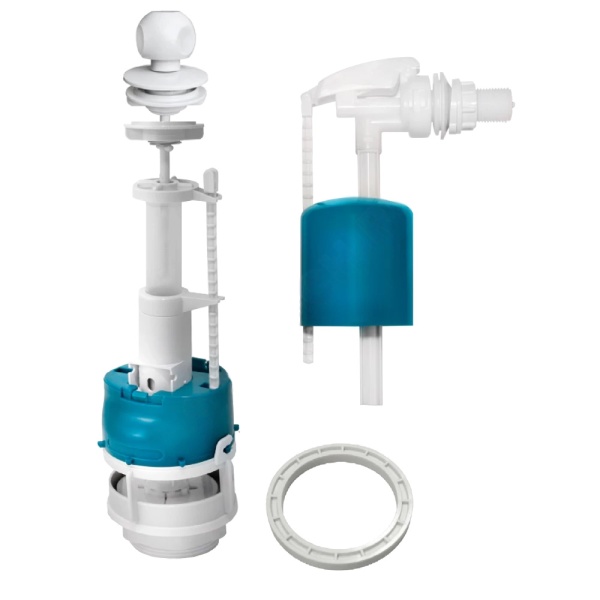 Арматура д/бачка набор 1/2" пл/ш б/под бел шток стоп Инкоэр СБа-БпрН-Б-В