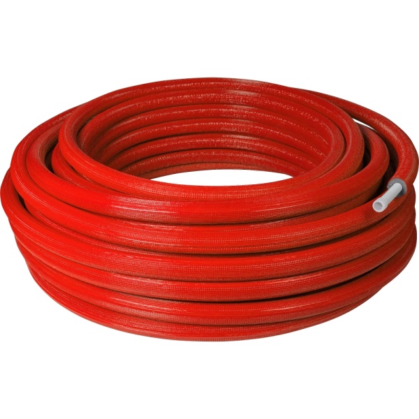 Труба PE-Xa/EVOH изол 6мм крас Дн25х3,5 Ру10 Т95C 50м РОС