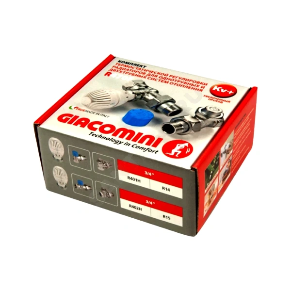 Комплект терм бок/п R402H Ду20 Ру10 прям R15TG+R470H однотр Giacomini R470FX064