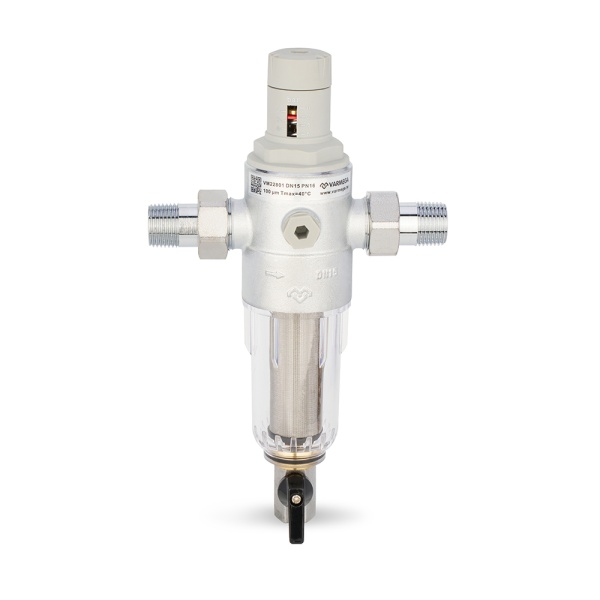 Комбинированный промывной фильтр Varmega VM22801, 1/2" НР, для холодной воды, с редуктором давления