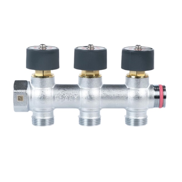 Коллектор лат клап запорн-рег 3/4" м/р 4в 3/4" н/р Рехау 11316473001