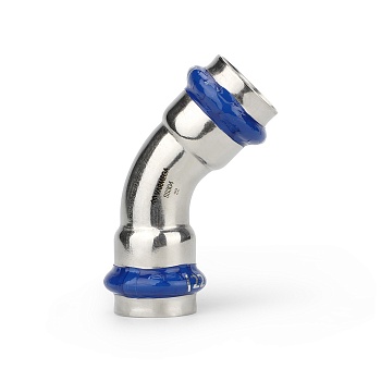 Угольник 45° двухраструбный Varmega Inox Press VM712004242, 42×42 мм