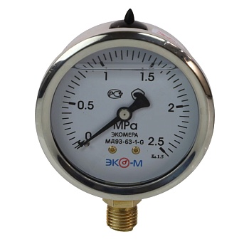 Манометр рад гидр МД93 0-0,6МПаДк63 G1/4" глиц нерж ЭКОМЕРА