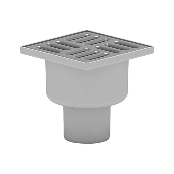 Трап нерег верт/вып гидр/затв Дн50 нерж/реш 100х100 АНИ Пласт TA5202