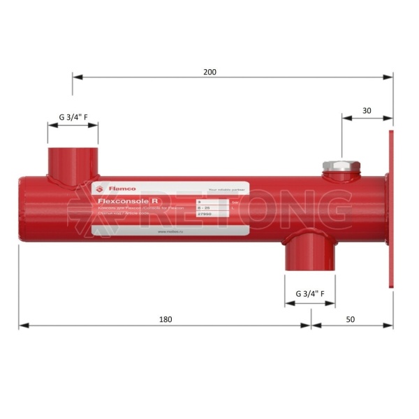 Консоль Flamco Flexconsole R 3/4x3/4 для 8-25 л цвет красный