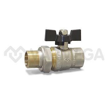 Кран шаровый с разъемным соединением Varmega Toro VM02601 1/2" НР-ВР, полнопроходной, ручка-бабочка