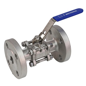 Кран шар SS316 4130H 3-х сост Ду100 Ру16 фл полн Benarmo