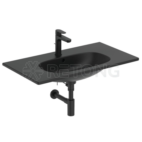 Умывальник меб TESI 80 1/отв черн б/к Ideal Standard T3509V3