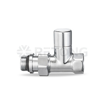 Запорный радиаторный клапан Varmega VMDV04-410404, 1/2" ВР-НР, прямой, хромированный
